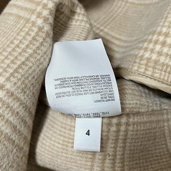 UNIQLO Womens Wool Blend Belted Longline Wrap Coat Size 4 Beige Neutral Capsule - Picture 5 of 6